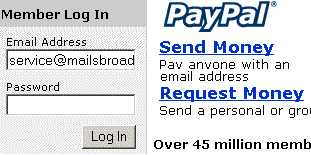 paypal login send money
